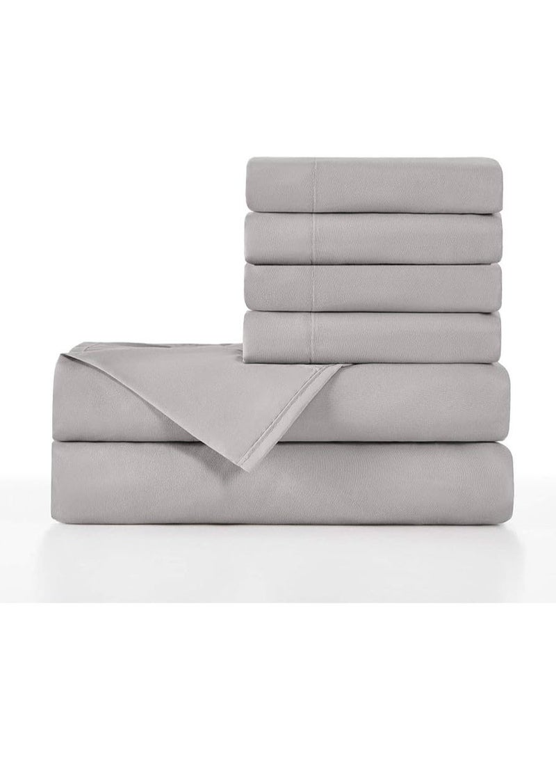 Deluxe Ash Grey Comfy Flat Bed Linen Set (5 Pieces) - 240 x 260 cm - Image 2